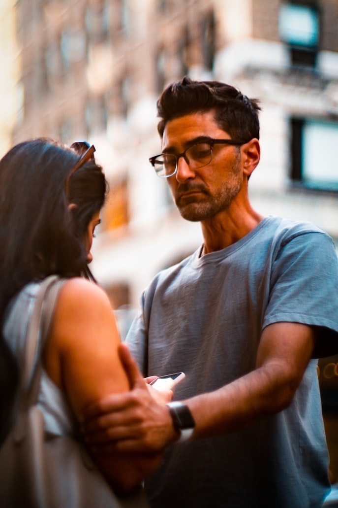 A couple in a quiet, honest moment together